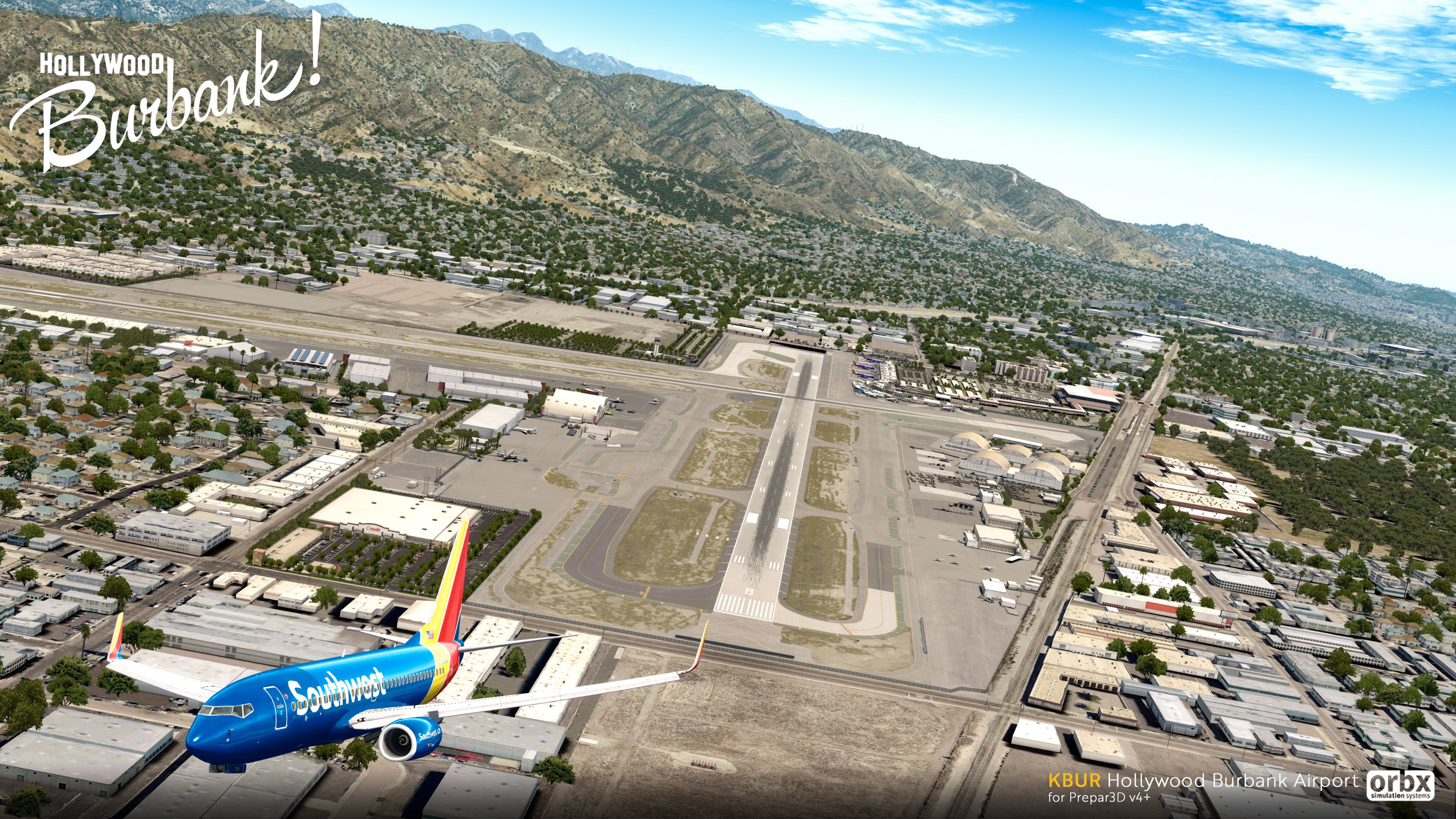 Orbx Previews Burbank Airport (KBUR) and CityScene for Prepar3D