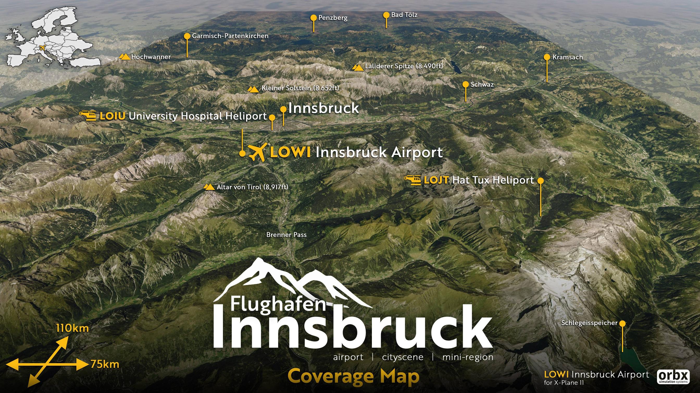 New Previews of Orbx LOWI Innsbruck on X-Plane 11
